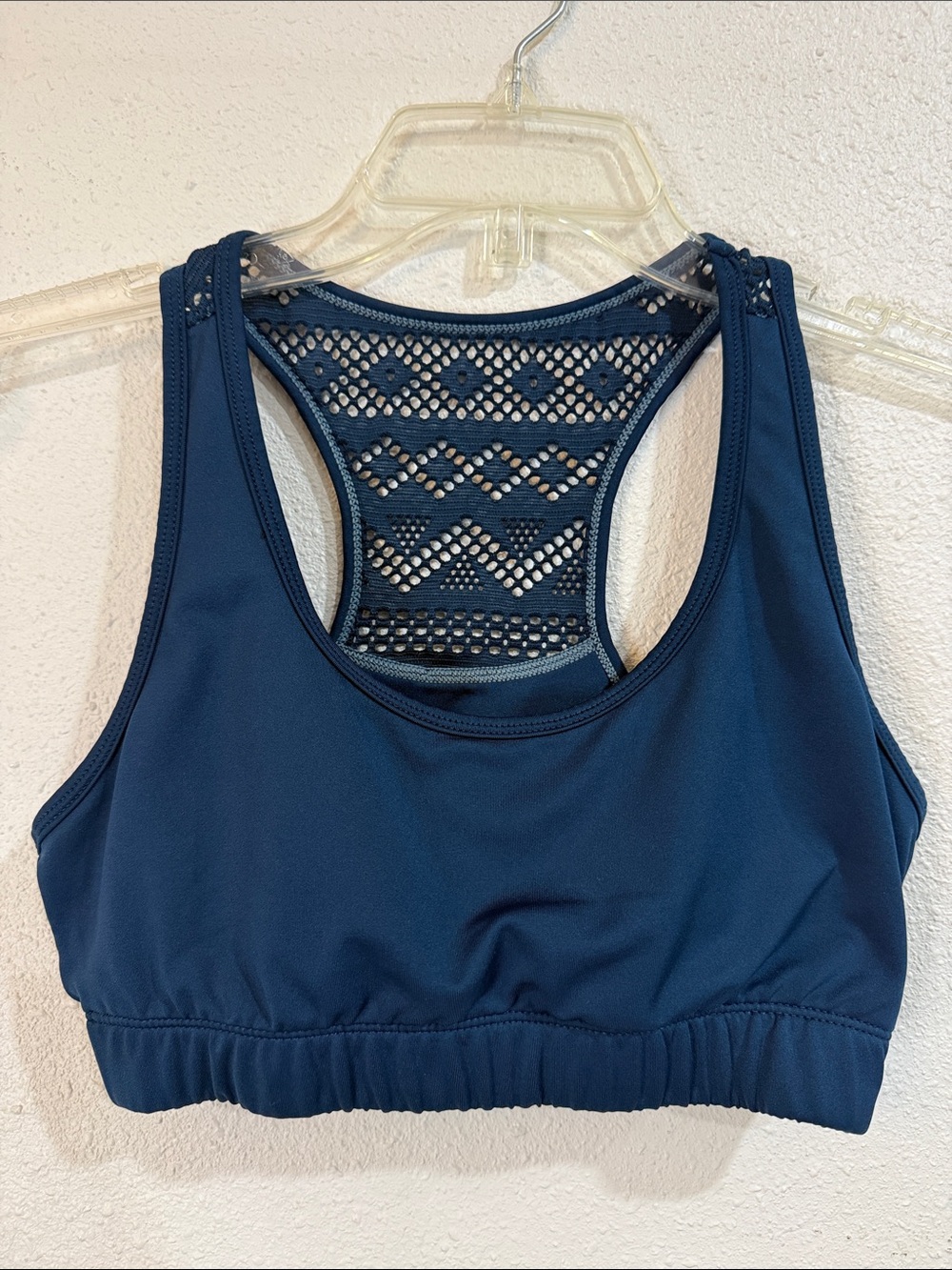 ZYIA Navy Lace-Back Sports Bra